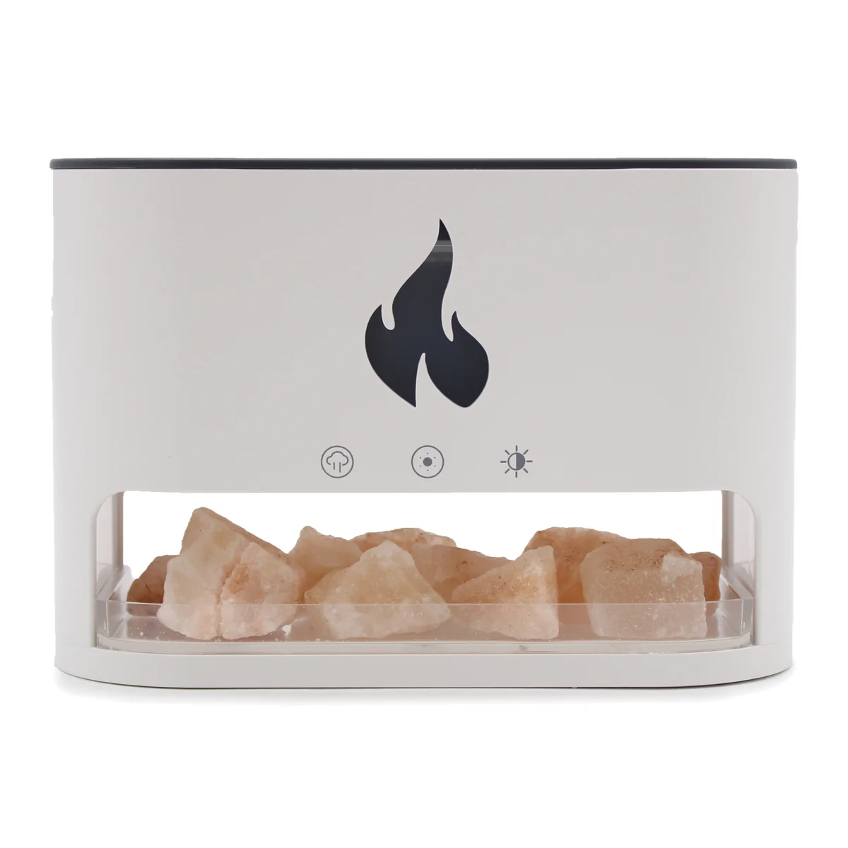 Blaze Aroma Atomiser Flame Effect Himalayan Salt Chamber USB Diffuser Ultrasonic - White – image 1