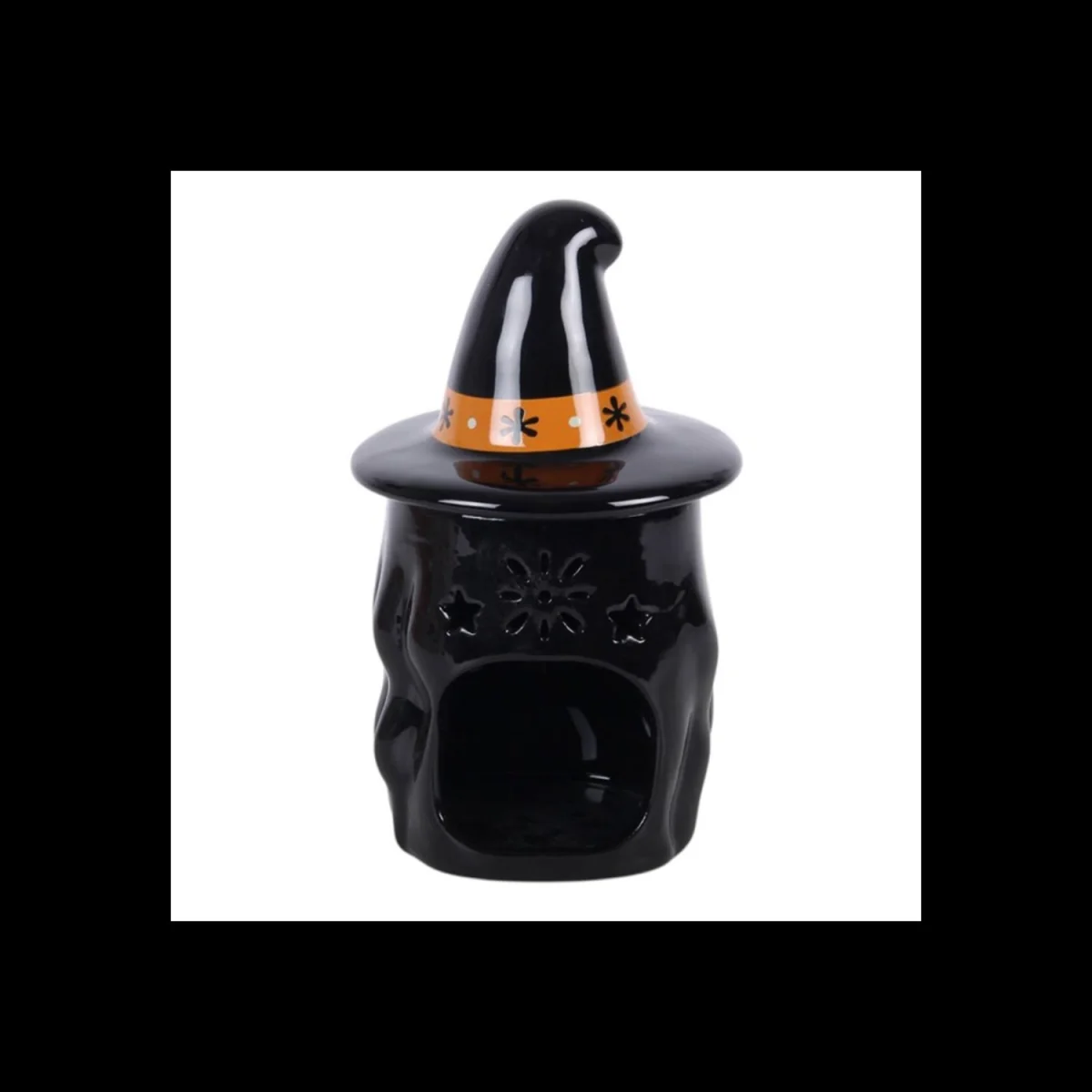 Frightful Folk Witch Ceramic Oil Burner with Matching Lid - Black – image 3