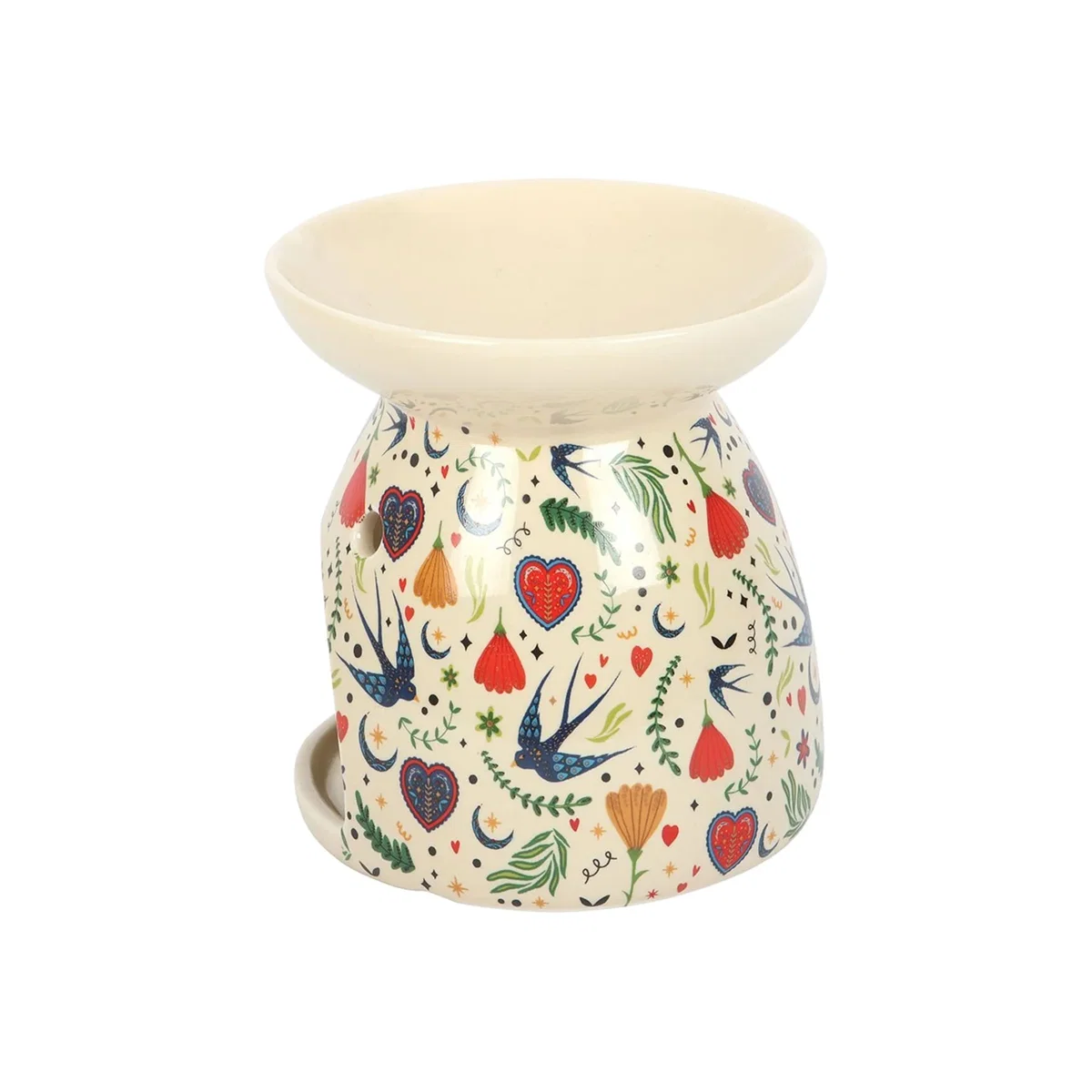 Something Different Midnight Bloom Print Oil Burner - Cream – image 1