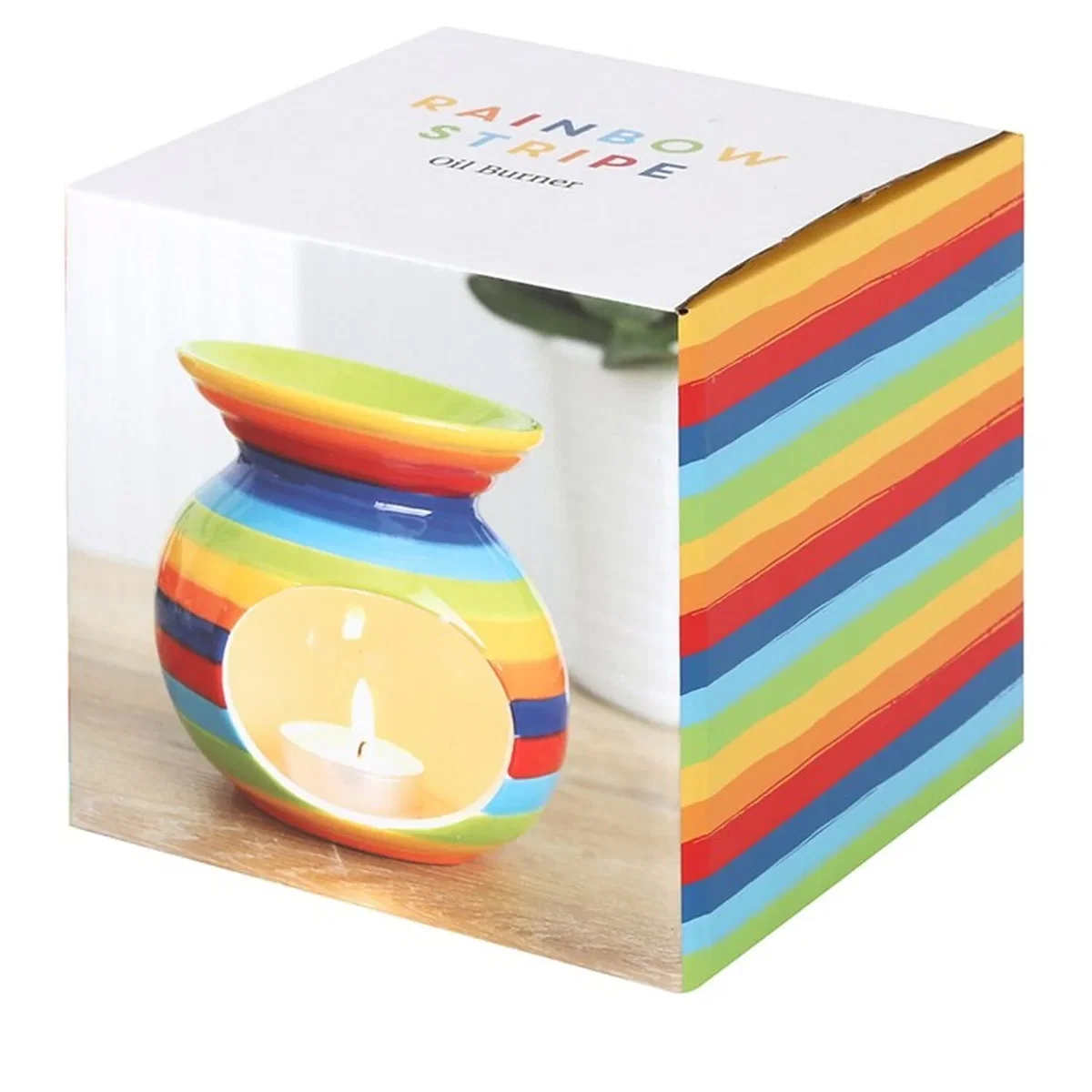 Rainbow Stripe Delightful Fragrance Oil Burner - Green – image 4