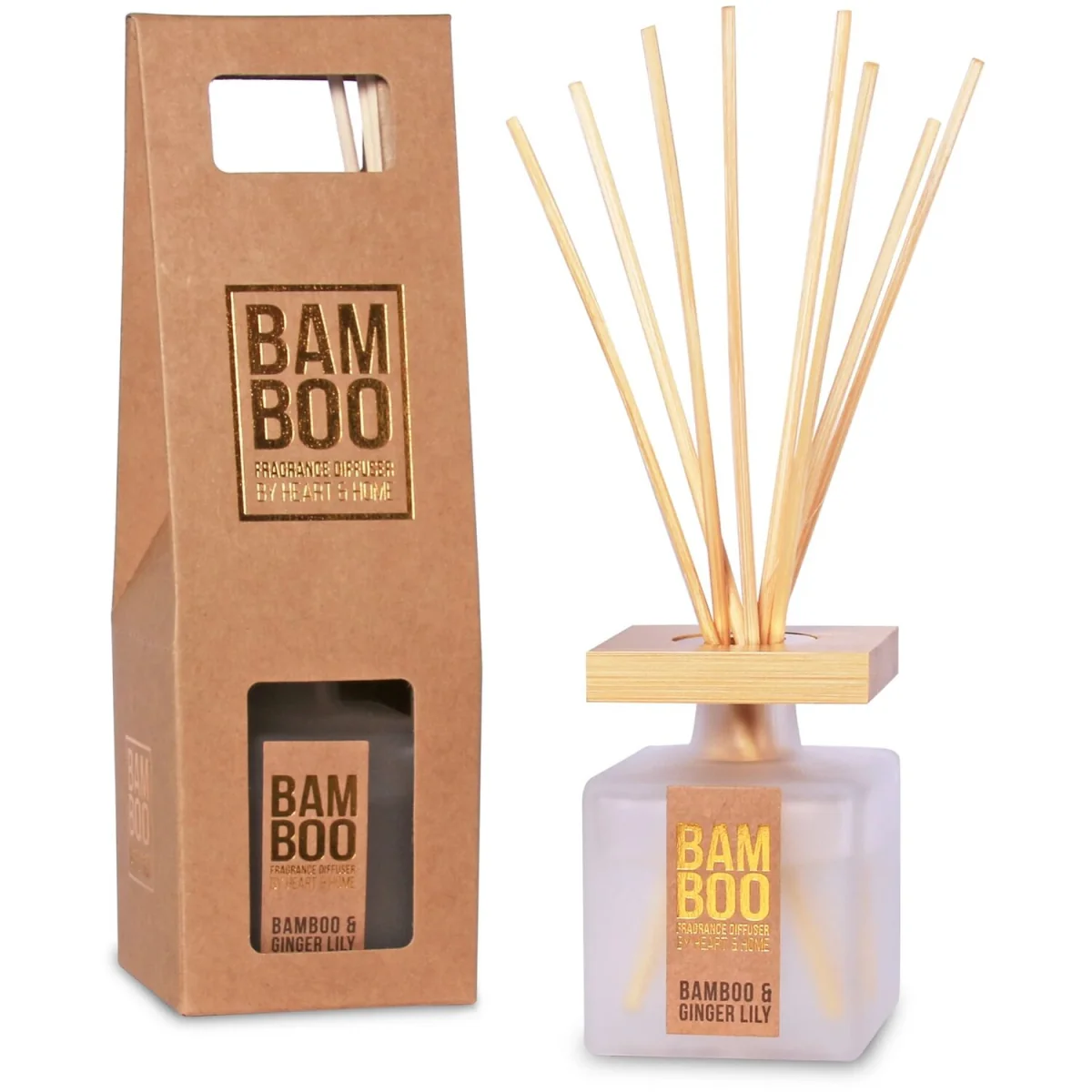 Bamboo & Ginger Lily Fragrance Reed Diffuser - Frosted White – image 2