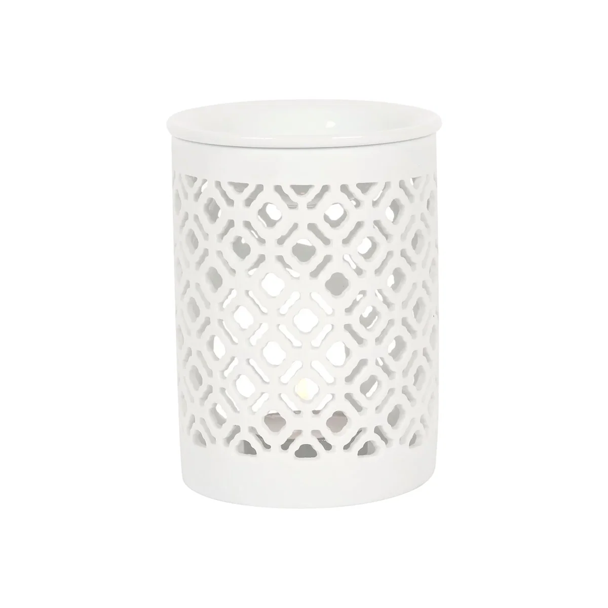 Something Different Matte Lattice Oil Burner - White