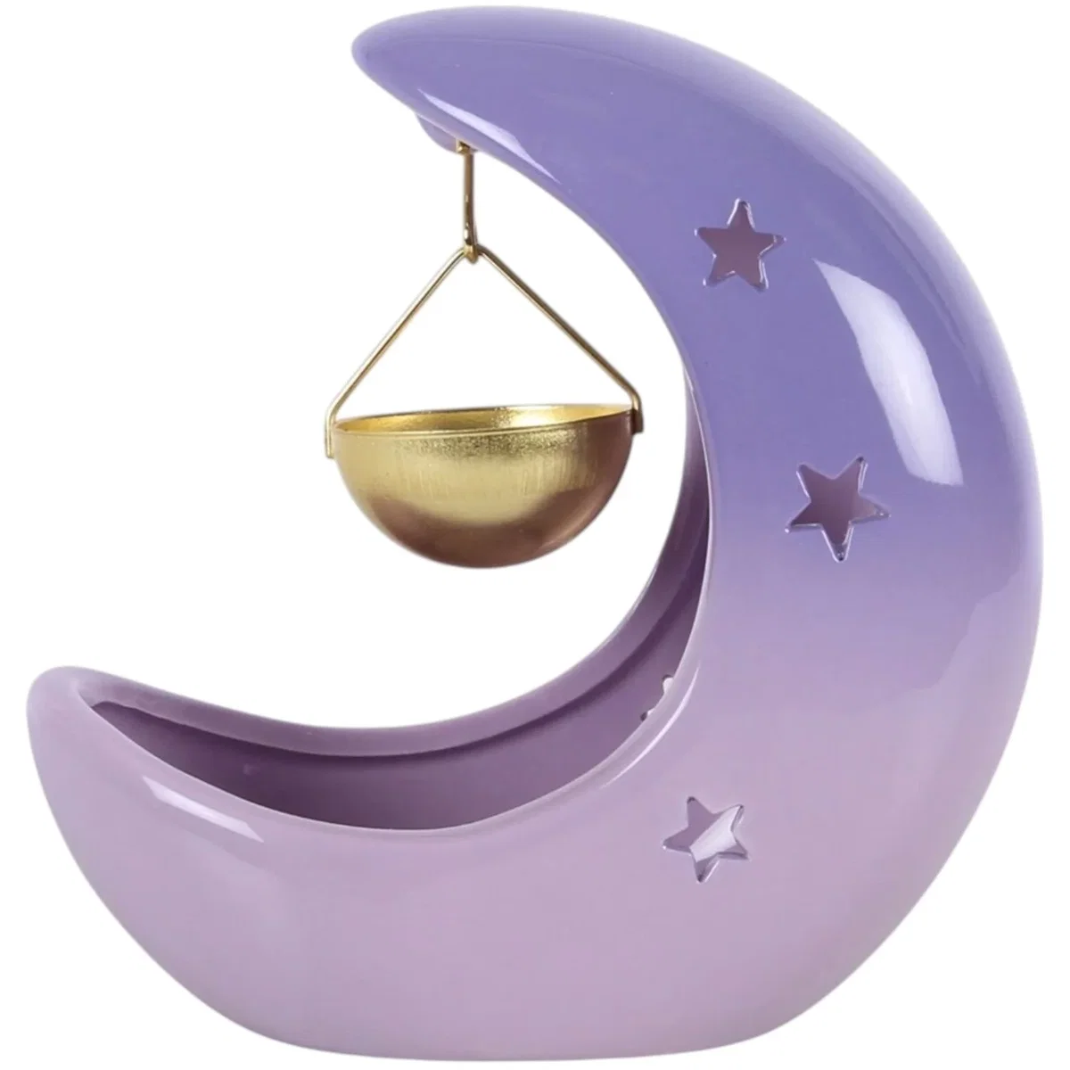 Pastel Crescent Moon Hanging Oil Burner - Purple – image 3