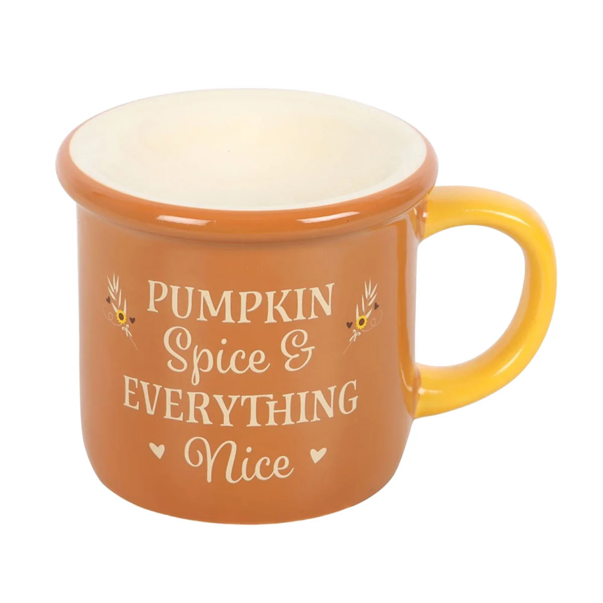 Something Different Pumpkin Spice & Everything Nice Mug Oil Burner - Brown/White/Yellow – image 2