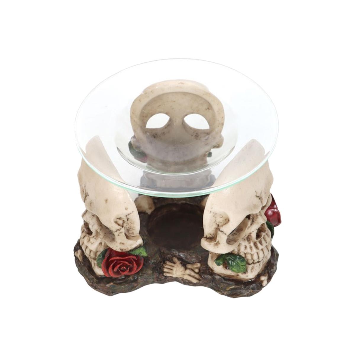 Skull Rose Oil Burner And Wax Warmer - White