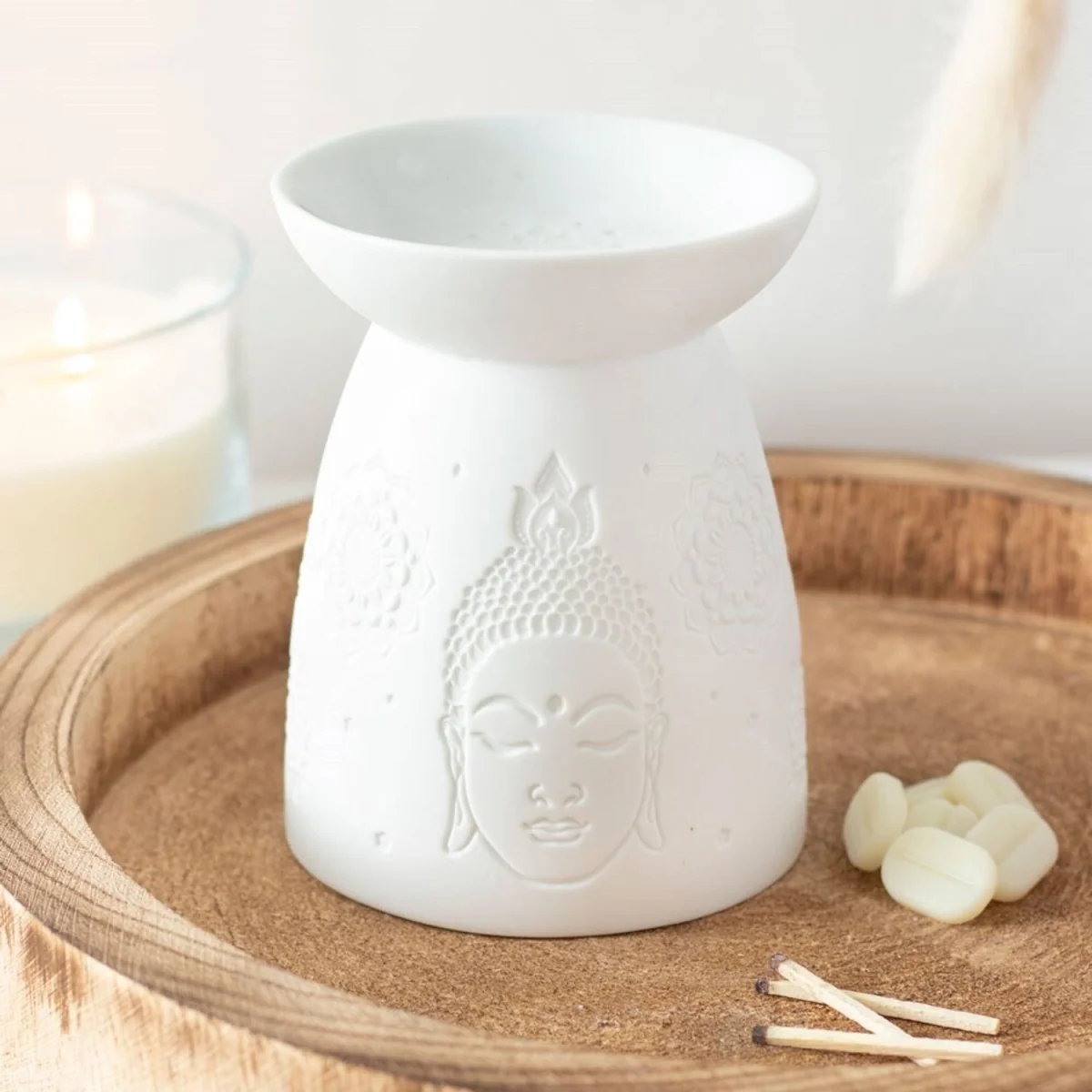 Something Different Ceramic Buddha Head Oil Burner - White – image 3