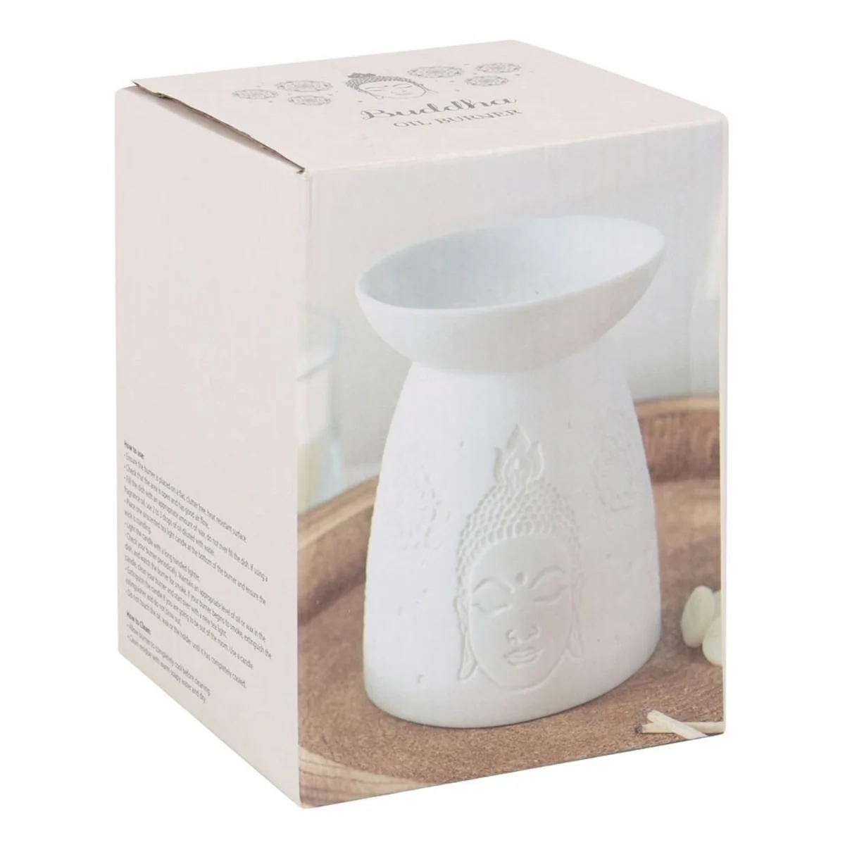 Something Different Ceramic Buddha Head Oil Burner - White – image 4