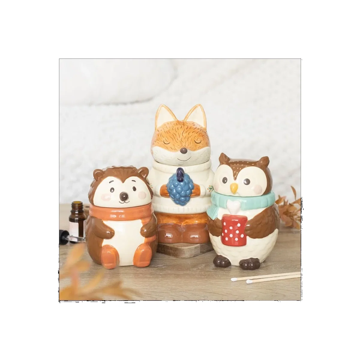 Flynn Fox Ceramic Oil Burner and Wax Warmer Tealight - Orange – image 1