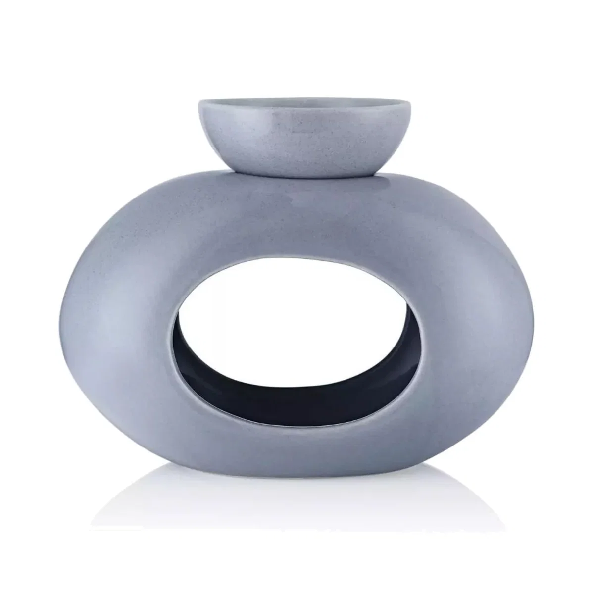 Ava May Grey Oval Burner Wax Melt Burner - Grey