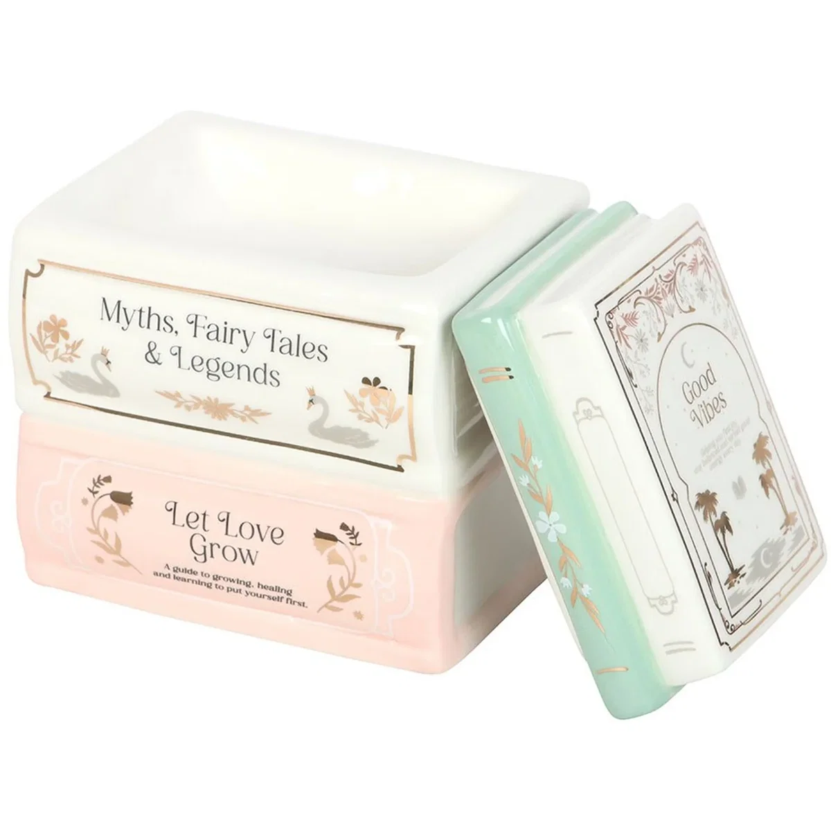 Book Stack Oil Burner and Wax Warmer - White – image 4