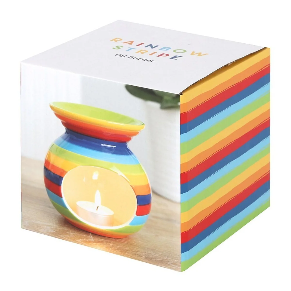 Something Different Rainbow Striped Oil Burner - Multicoloured – image 2