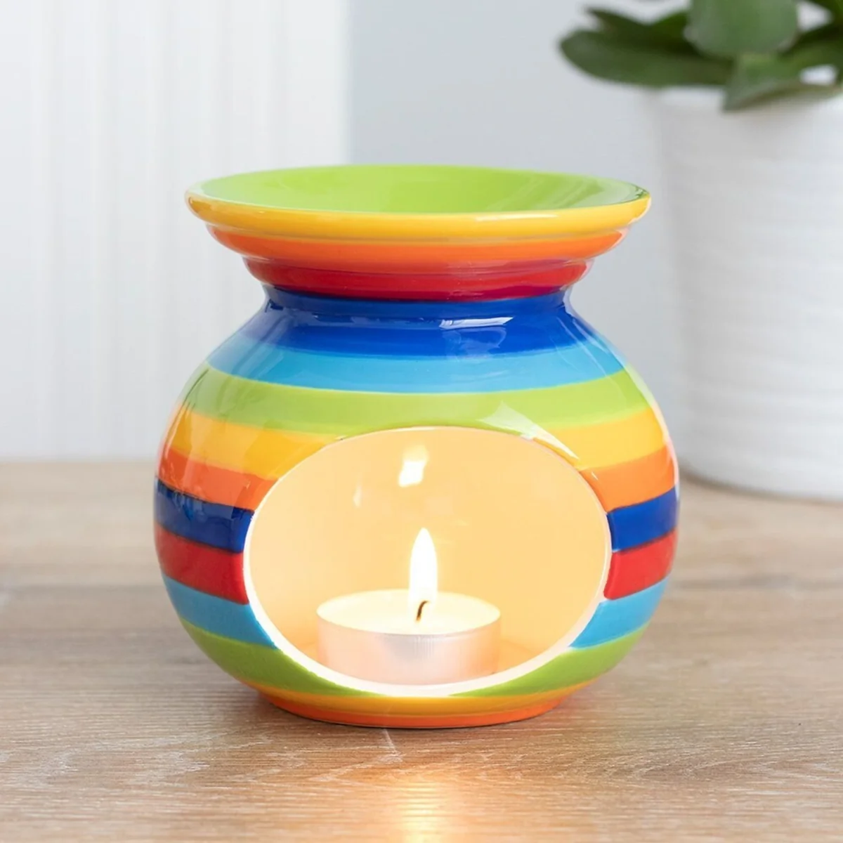 Something Different Rainbow Striped Oil Burner - Multicoloured – image 3