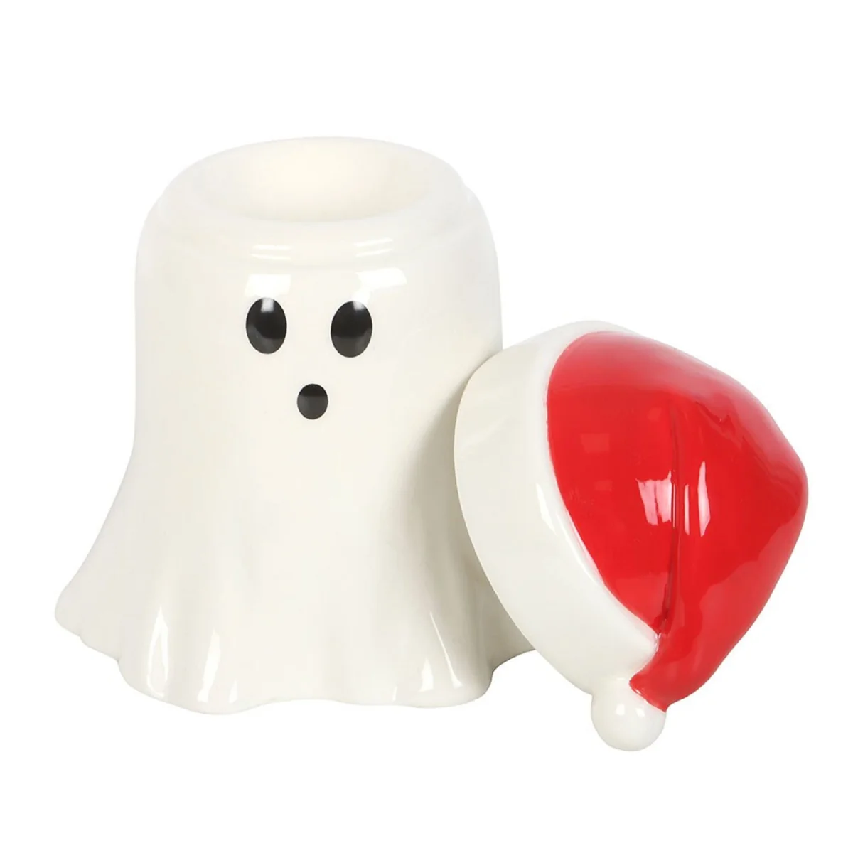 Something Different Ghost With Santa Hat Oil Burner - White/Red – image 2