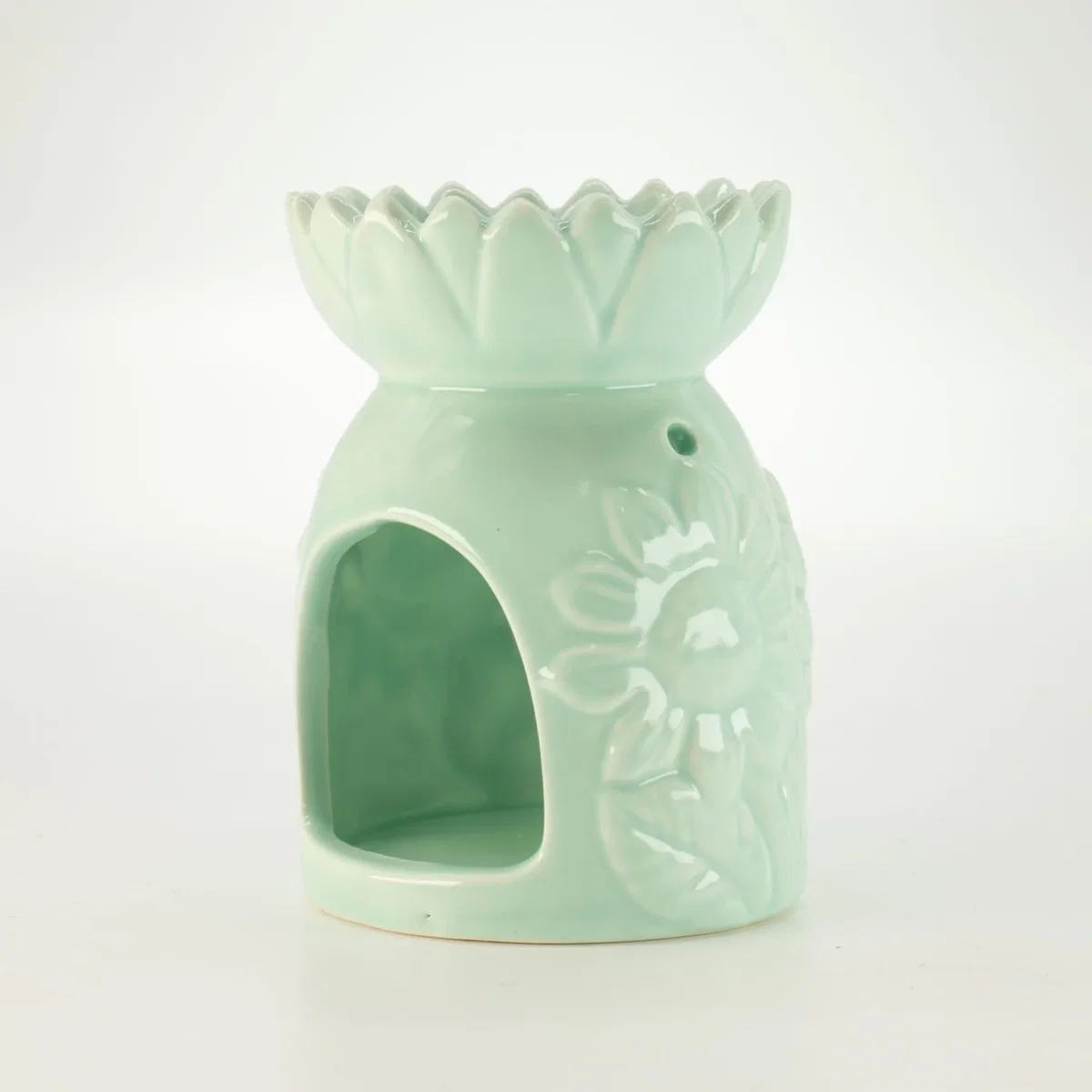 Ceramic Sunflower Oil Burner Pastel Green Fragrance Tealight - Green – image 3