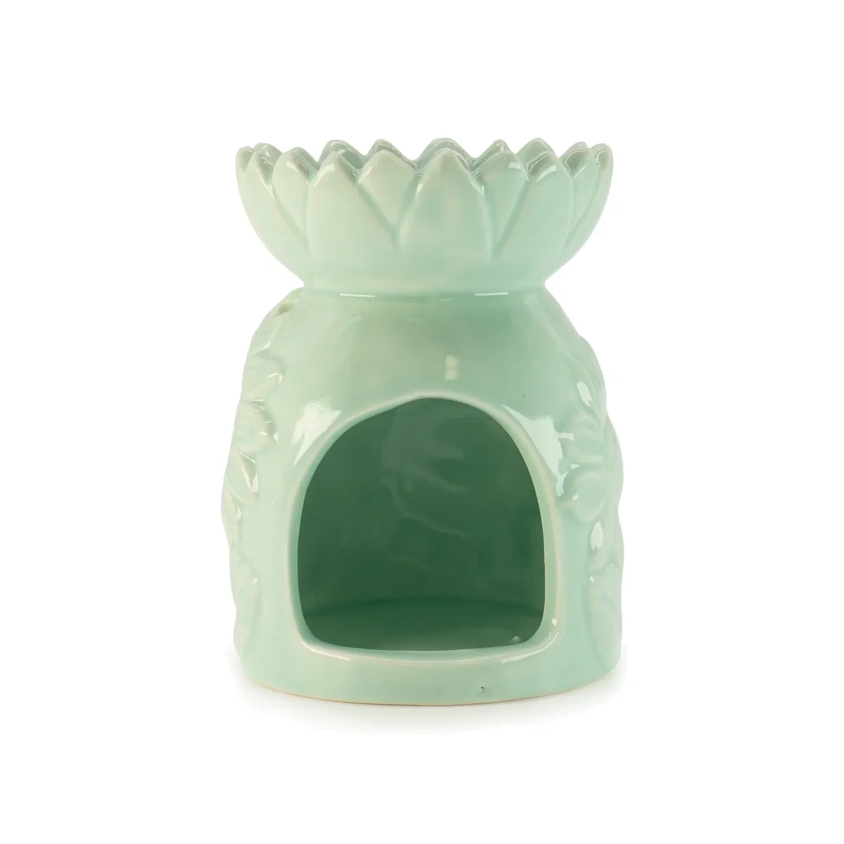 Ceramic Sunflower Oil Burner Pastel Green Fragrance Tealight - Green – image 1