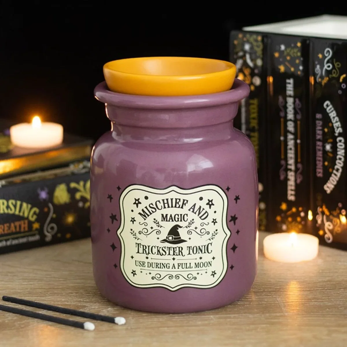 Mischief and Magic Potion Bottle Oil Burner Wax Warmer Full Moon - Purple – image 2