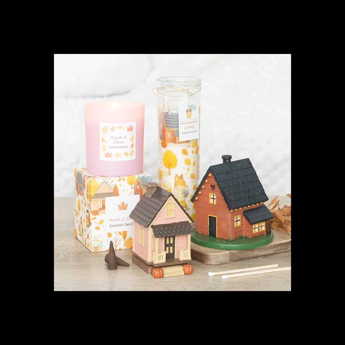 Brown House Resin Incense Cone Burner Chimney Aroma - Brown – image 3