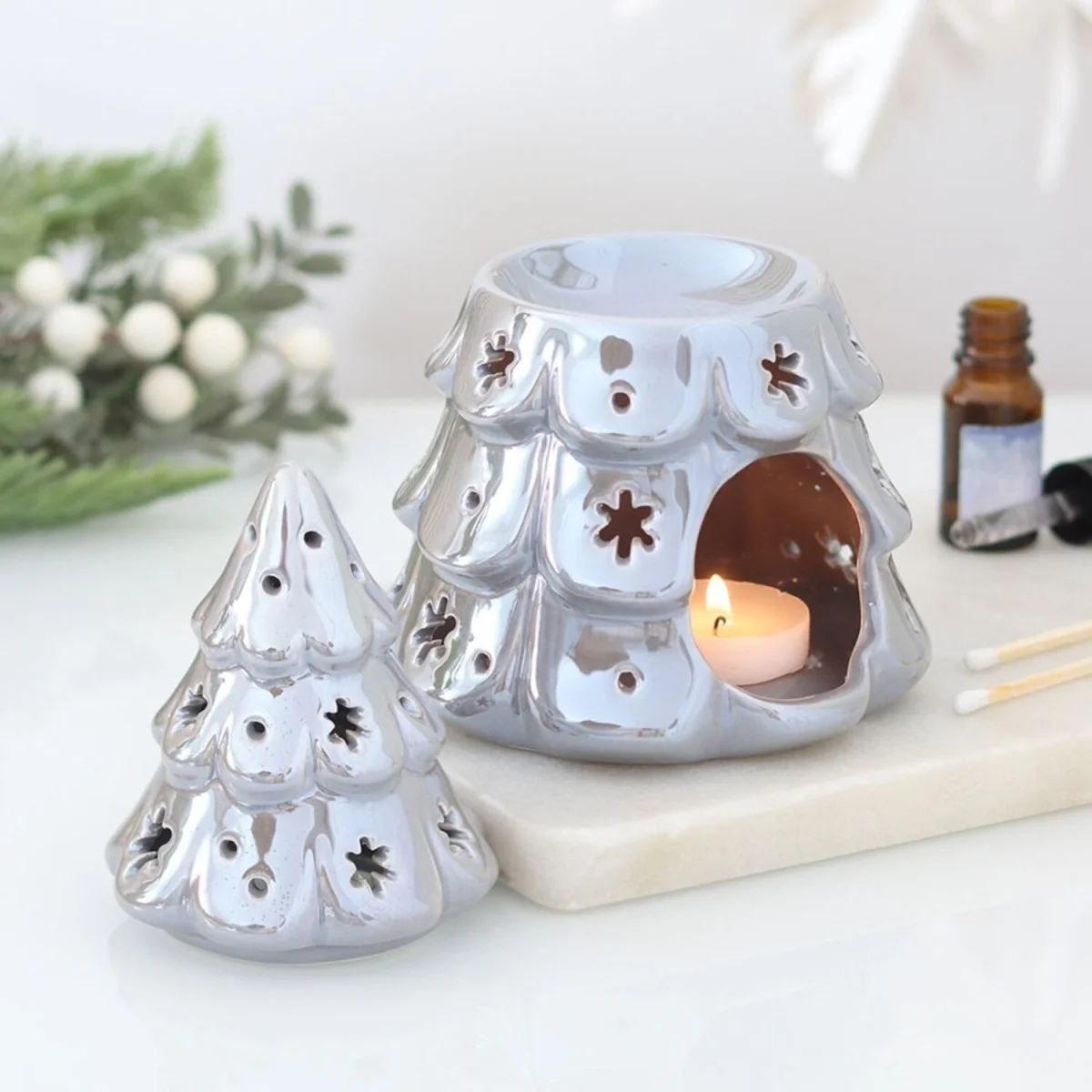 Fir Tree Oil Burner - Silver – image 2