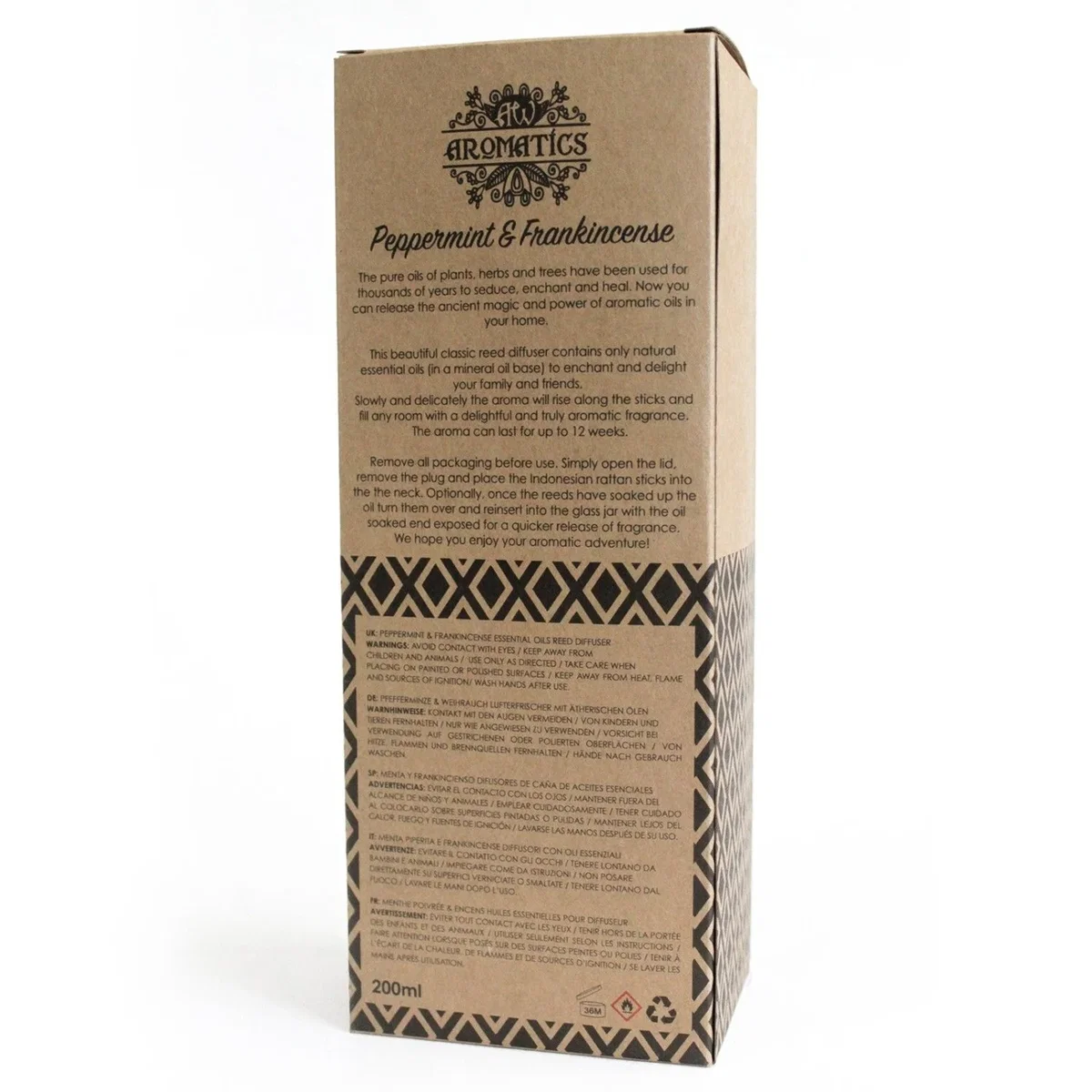 Peppermint and Frankincense Reed Diffuser 200ml - Black – image 4