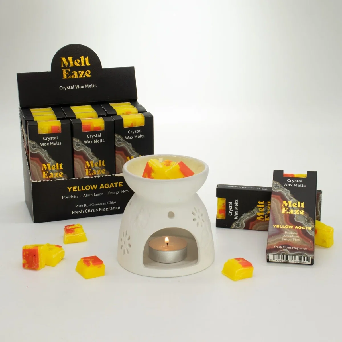 MeltEaze Wax Melts 50g Golden Glow Fresh Citrus Yellow Agate - Gold – image 2