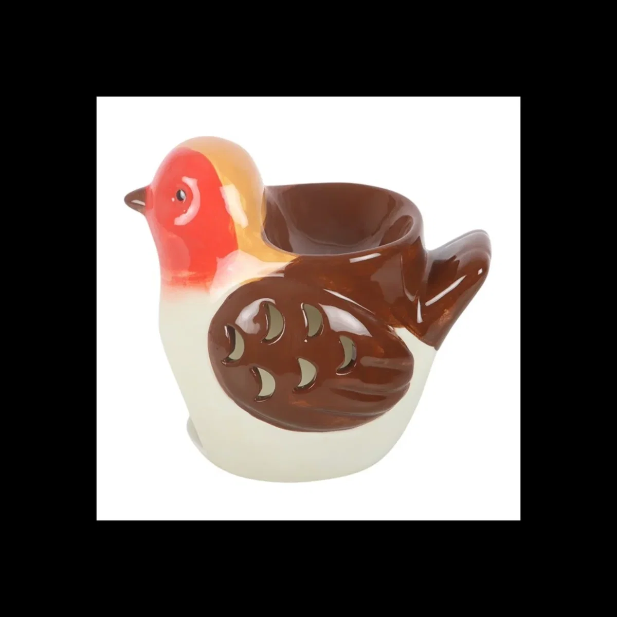 Robin Ceramic Oil Burner and Wax Warmer with Red Breast - Multi – image 4
