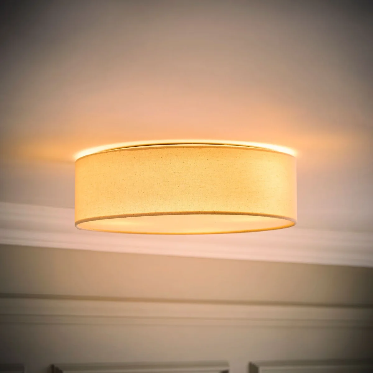 Gwen Linen Flush Diffuser Ceiling Light - White – image 3