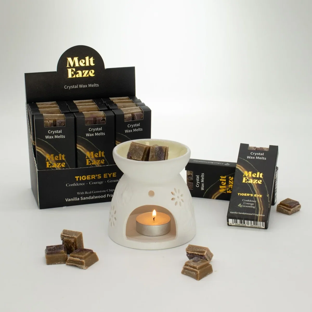 MeltEaze Tigereye Strength Wax Melts Vanilla Sandalwood 50g - Brown – image 2