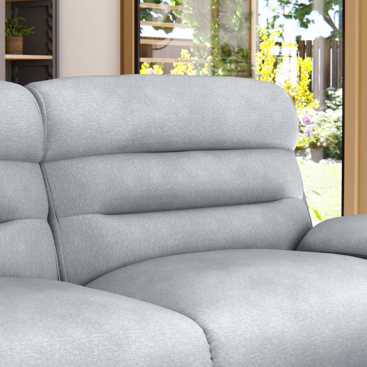 Lulworth 3 Seater Manual Recliner Sofa Chenille Sky – image 7