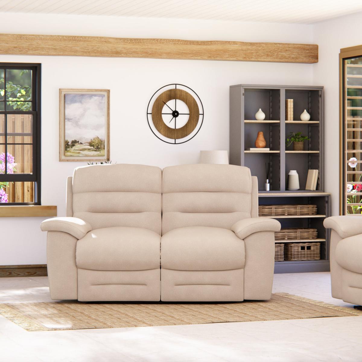 Lulworth 2 Seater Manual Recliner Sofa Sand – image 3