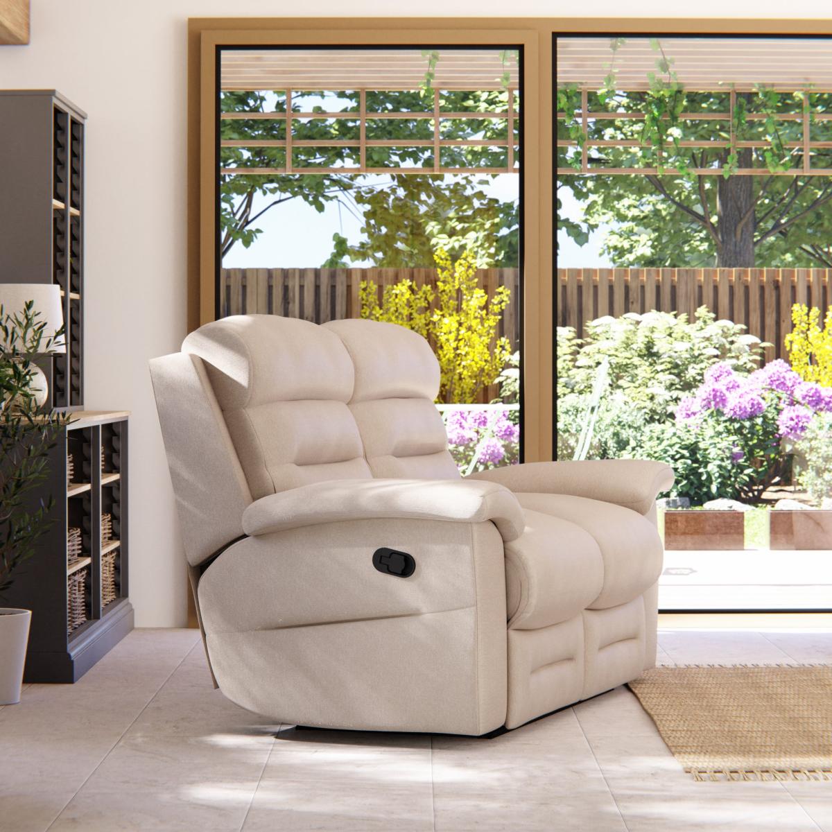 Lulworth 2 Seater Manual Recliner Sofa Sand – image 4