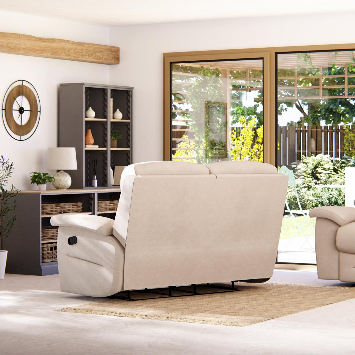 Lulworth 2 Seater Manual Recliner Sofa Sand – image 5
