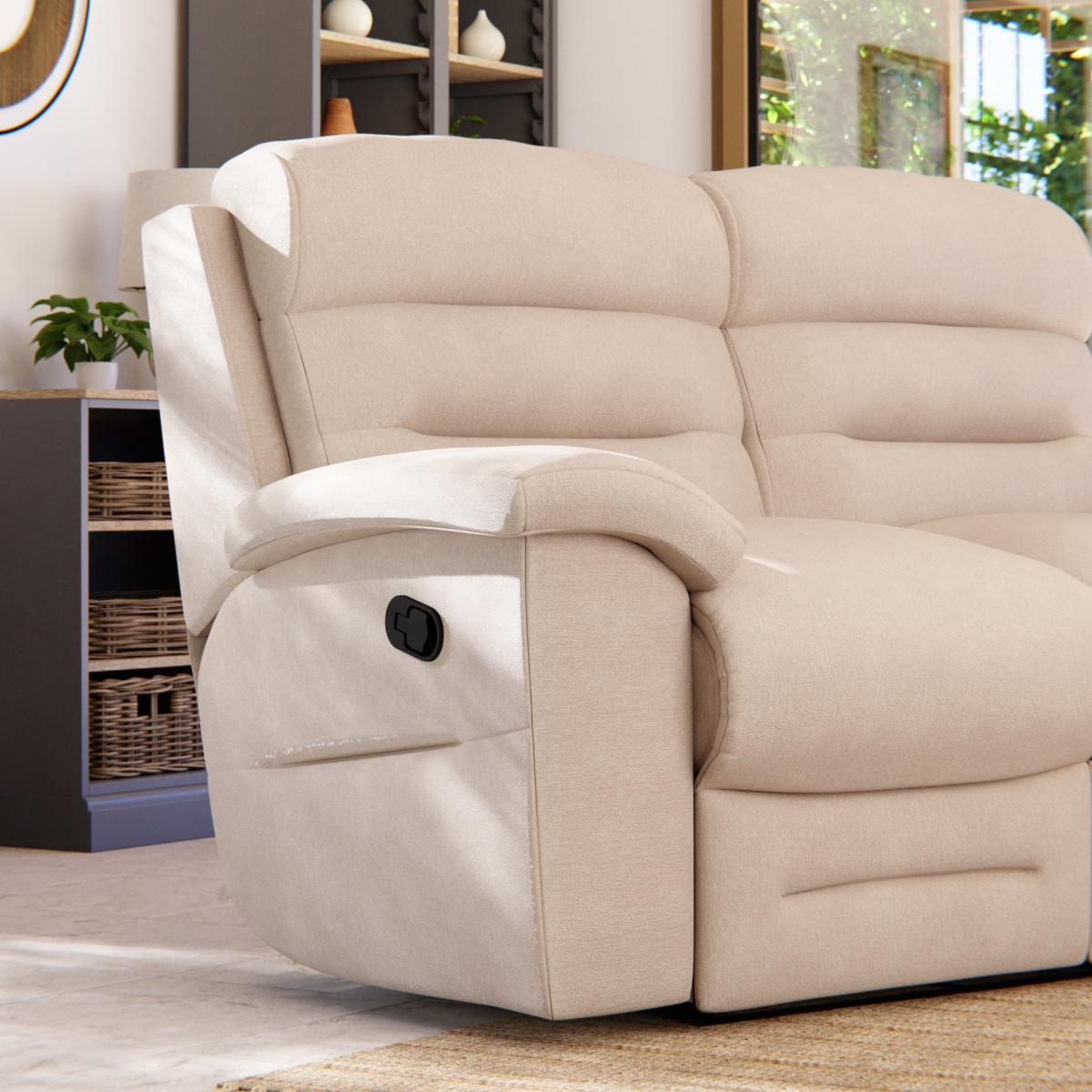 Lulworth 2 Seater Manual Recliner Sofa Sand – image 6