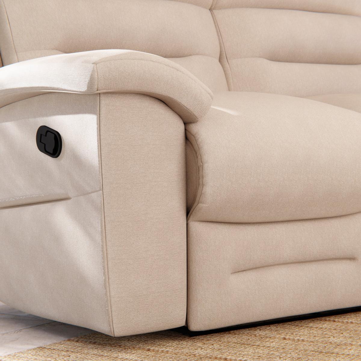 Lulworth 2 Seater Manual Recliner Sofa Sand – image 8