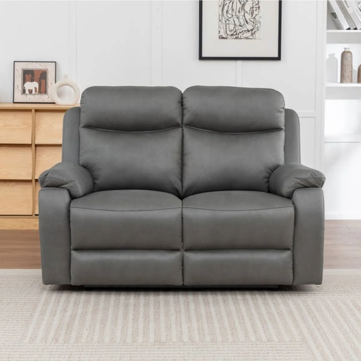 Image Furnishings Aviemore Faux Leather 2 Seater Manual Reclining Sofa – image 2
