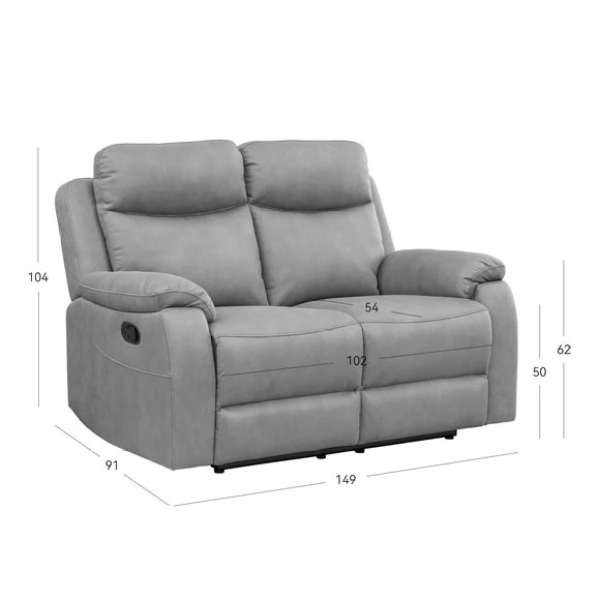 Image Furnishings Aviemore Faux Leather 2 Seater Manual Reclining Sofa – image 4