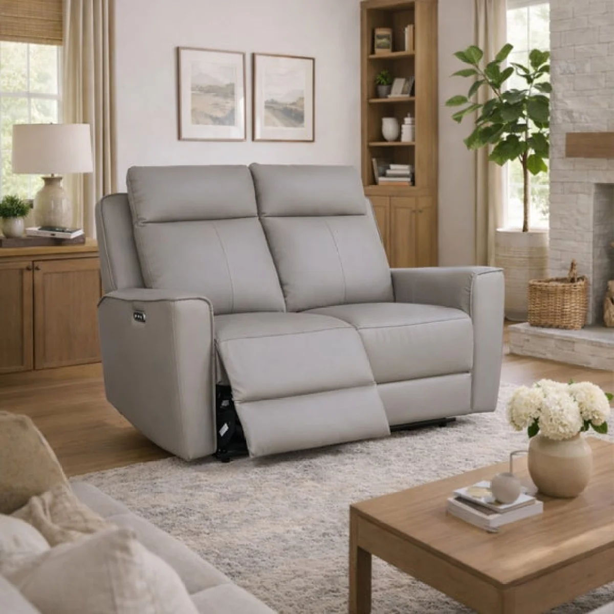 Aspire Elmhurst Leather Power 2 Seater Recliner Sofa – image 2