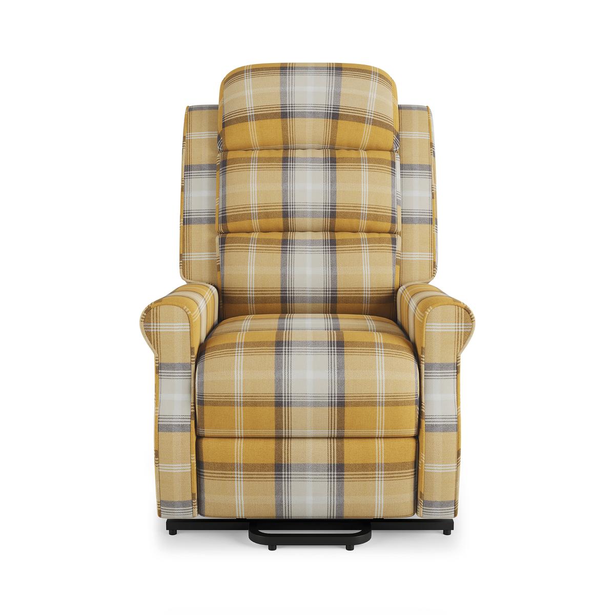 Edith Check Rise and Recline Chair Old Gold – image 4