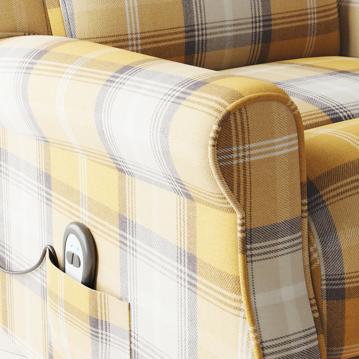 Edith Check Rise and Recline Chair Old Gold – image 8