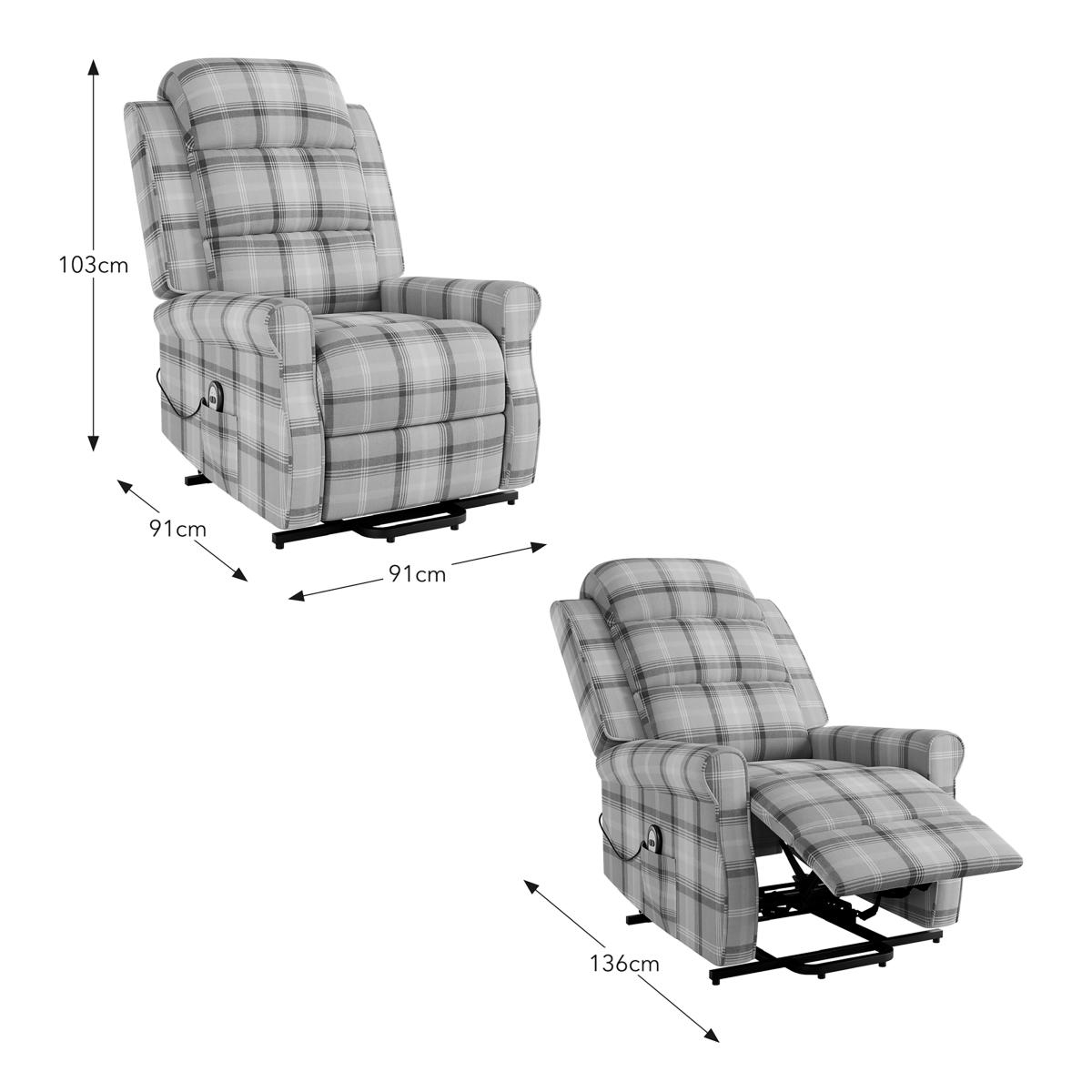 Edith Check Rise and Recline Chair Old Gold – image 10