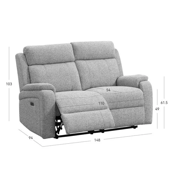 Bilston Leather 2 Seater Power Reclining Sofa – image 3