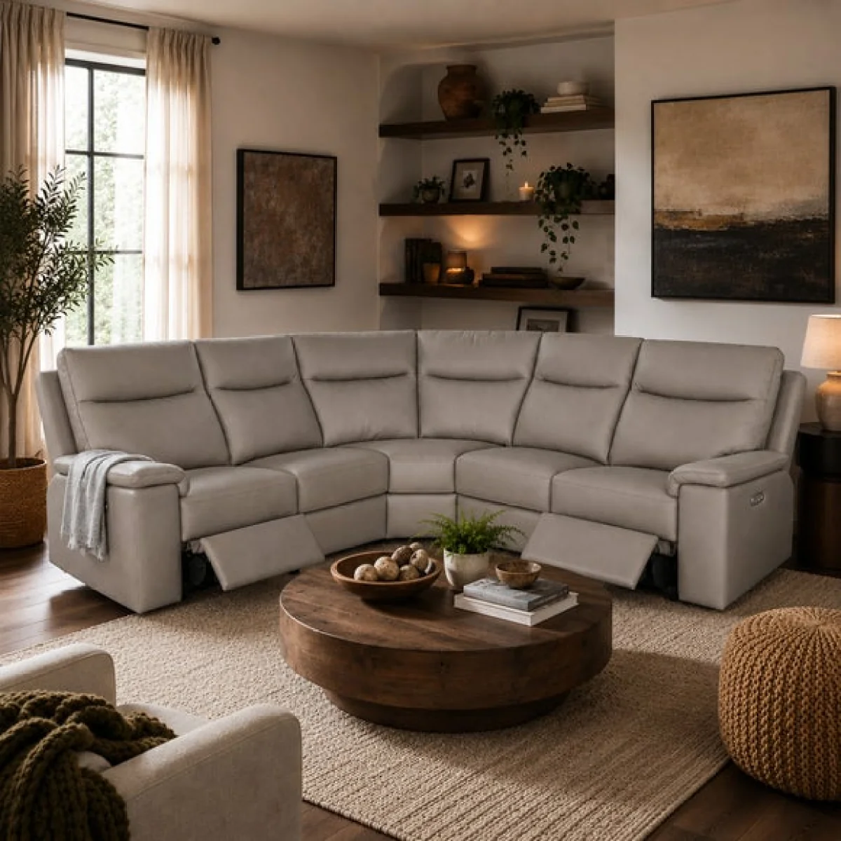 Aspire Toronto Leather Power 5 Seater Recliner Corner Sofa – image 2