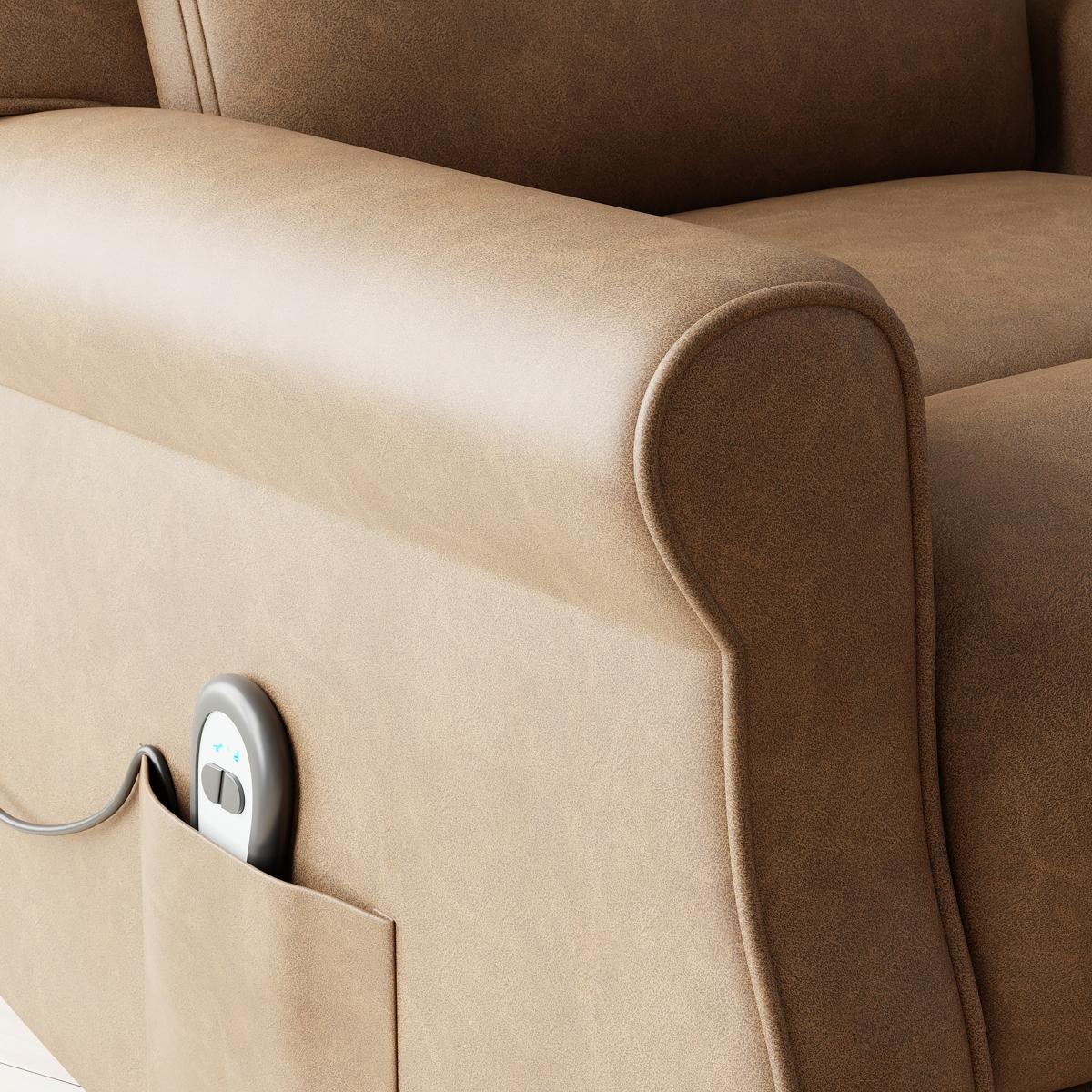 Edith Distressed Faux Leather Rise and Recline Chair Faux Leather Mocha – image 8