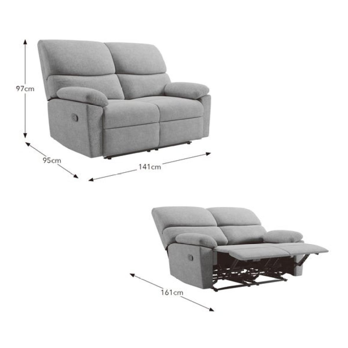 Murphy Chenille Manual Recliner 2 Seater Sofa – image 9