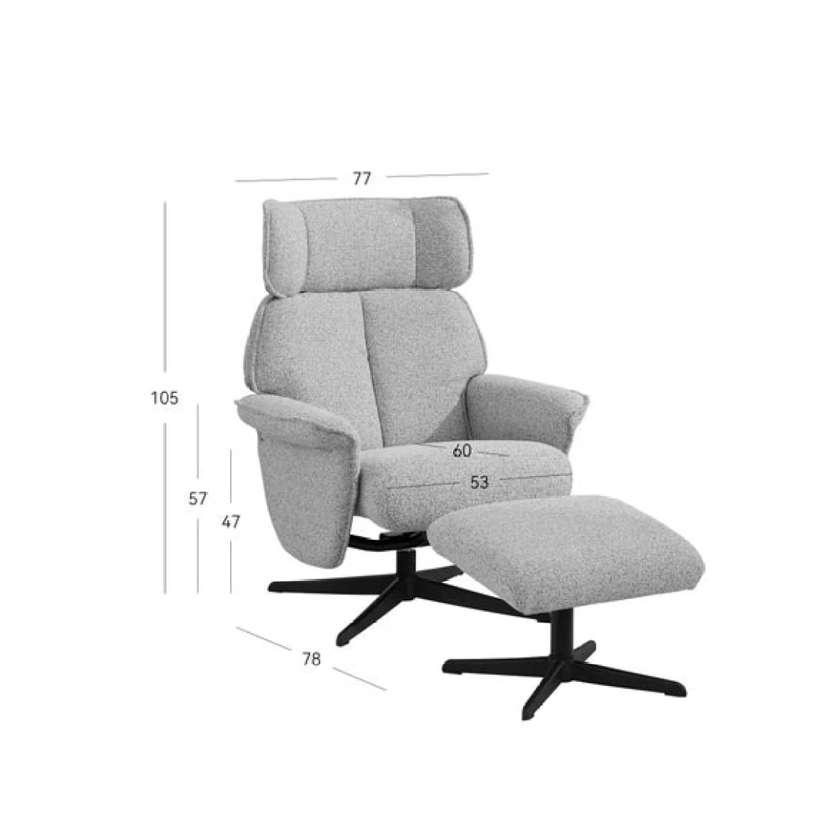 Image Furnishings Gretna Chenille Swivel Chair with Footstool – image 5