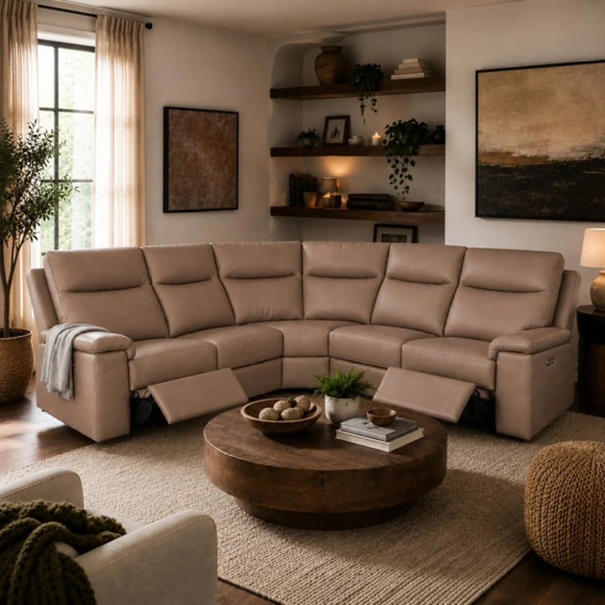Aspire Toronto Leather Power 5 Seater Recliner Corner Sofa – image 2