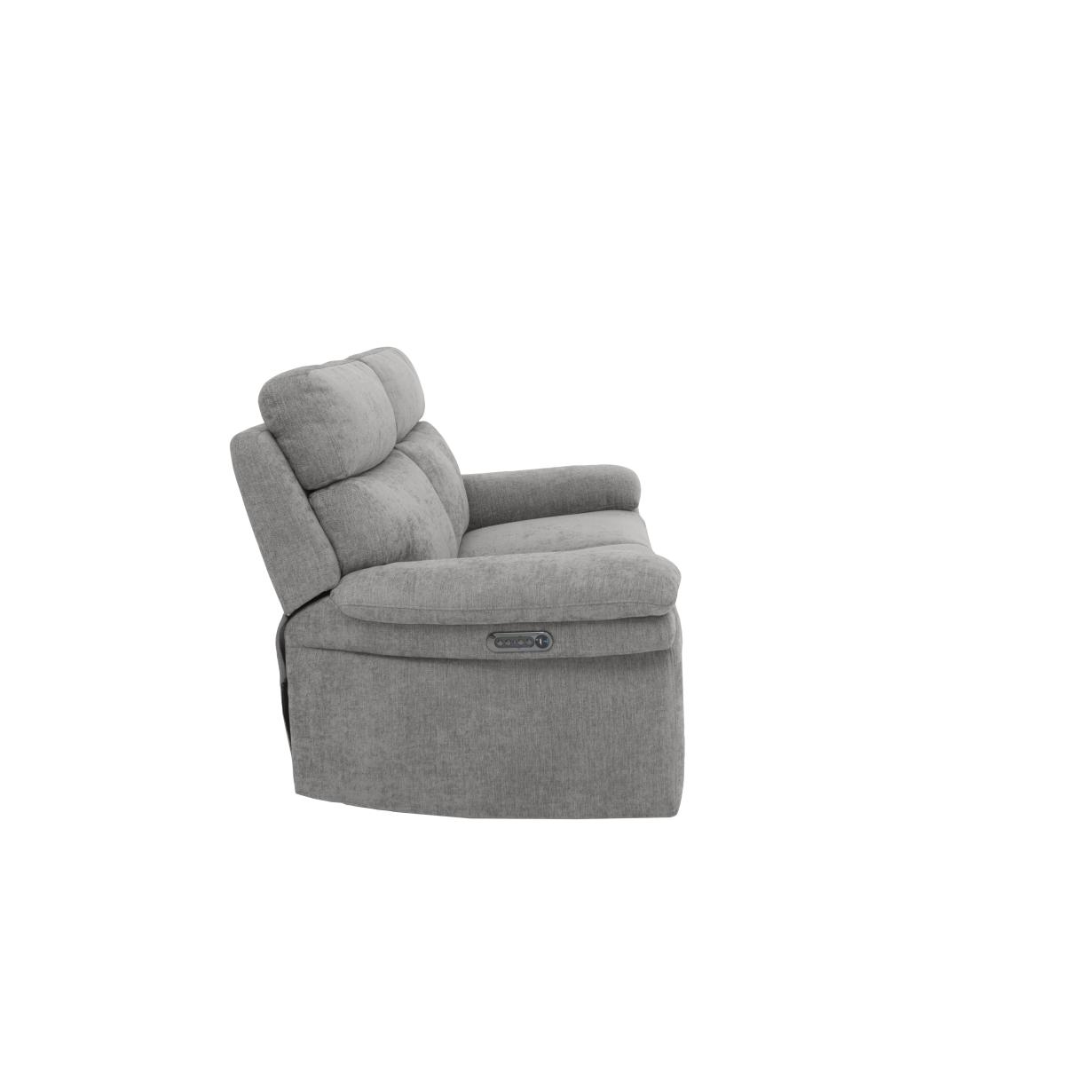 Comfort Story - Serene 2 Seater Fabric Recliner Sofa with Headrests and Power Lumbar - Haze – image 6