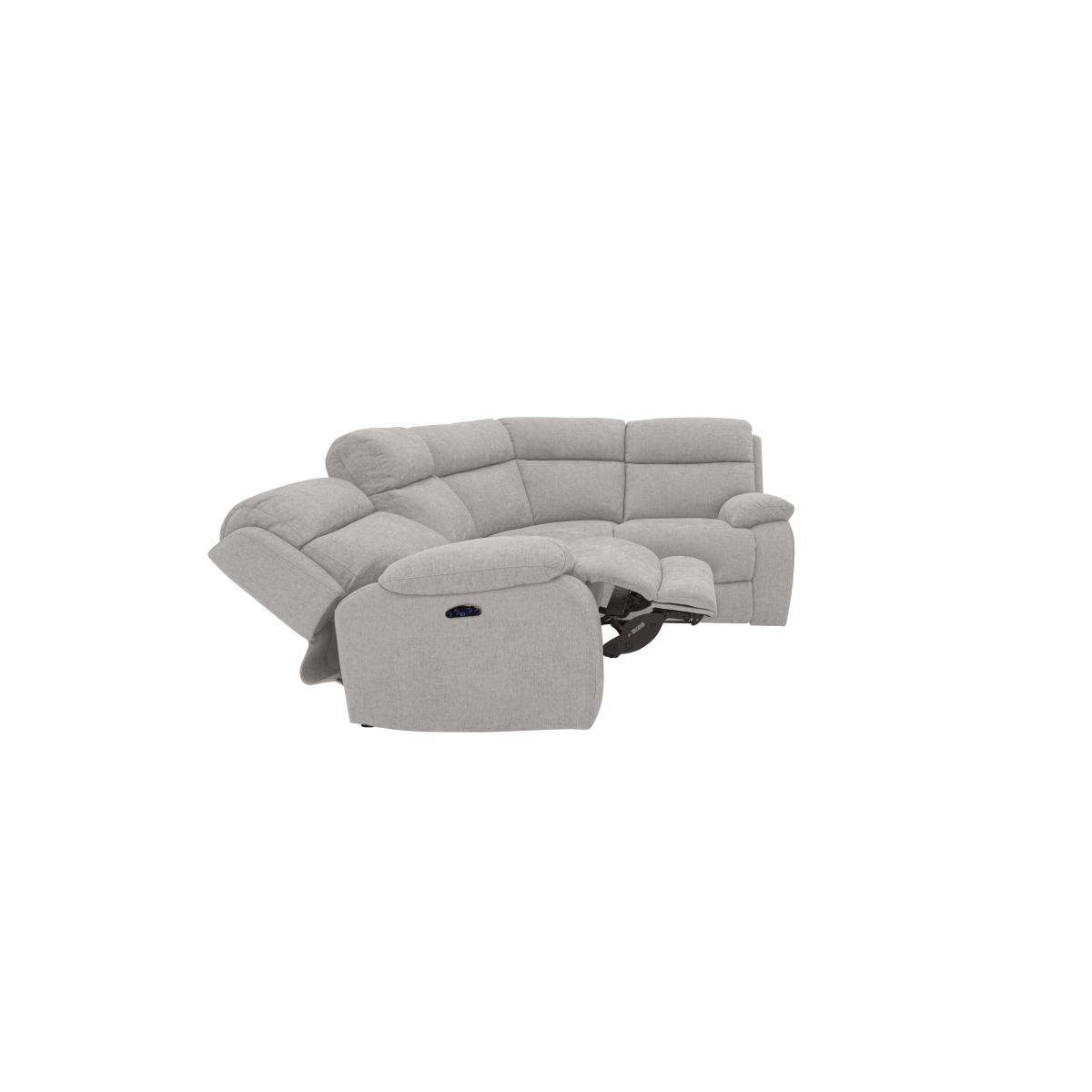 Moreno Small Fabric Power Recliner Right Hand Facing Corner Sofa with Power Headrests - Oatmeal – image 5