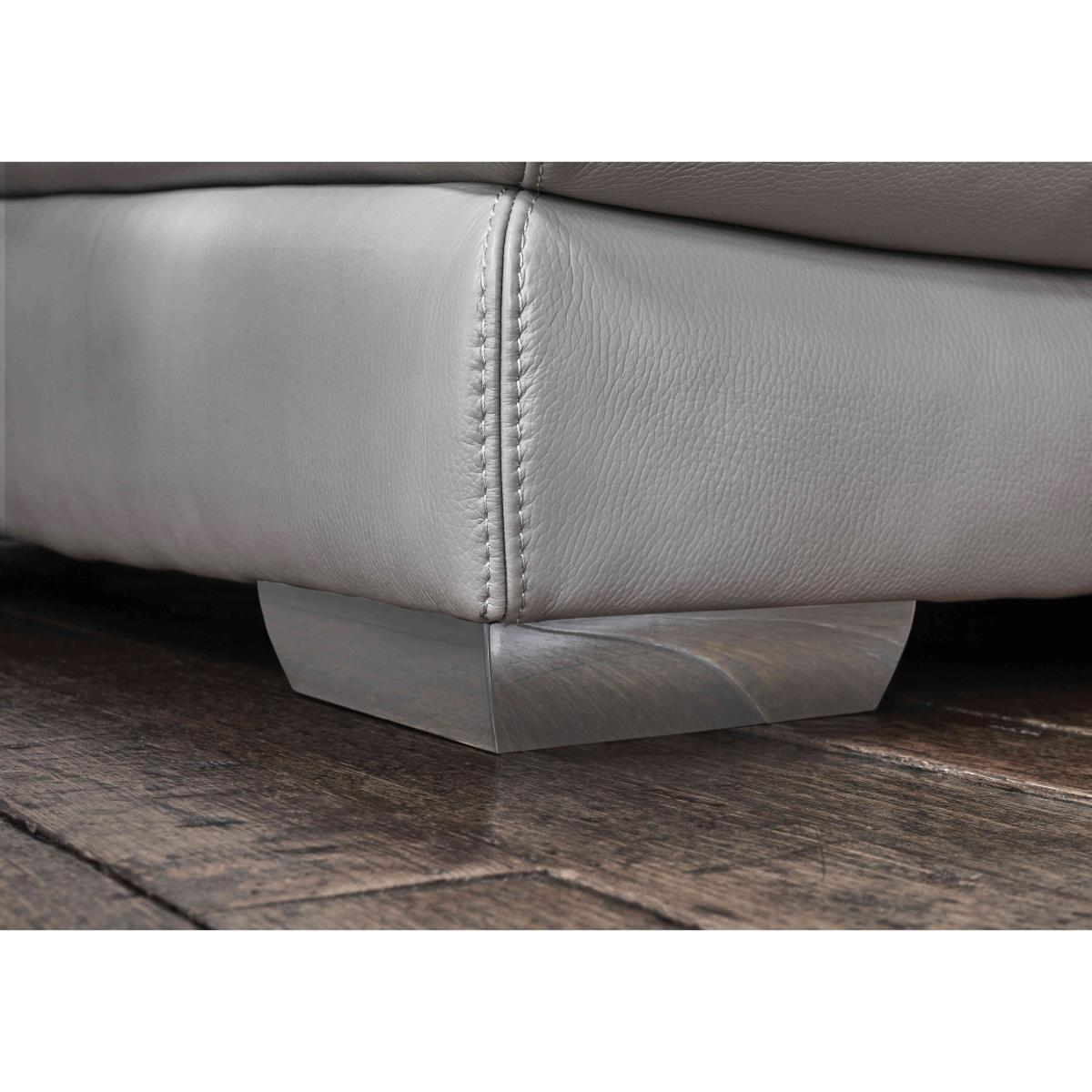 World of Leather - Xavier HW Leather Double Power Recliner Right Hand Facing Chaise End Sofa with Power Headrests - Star White – image 7