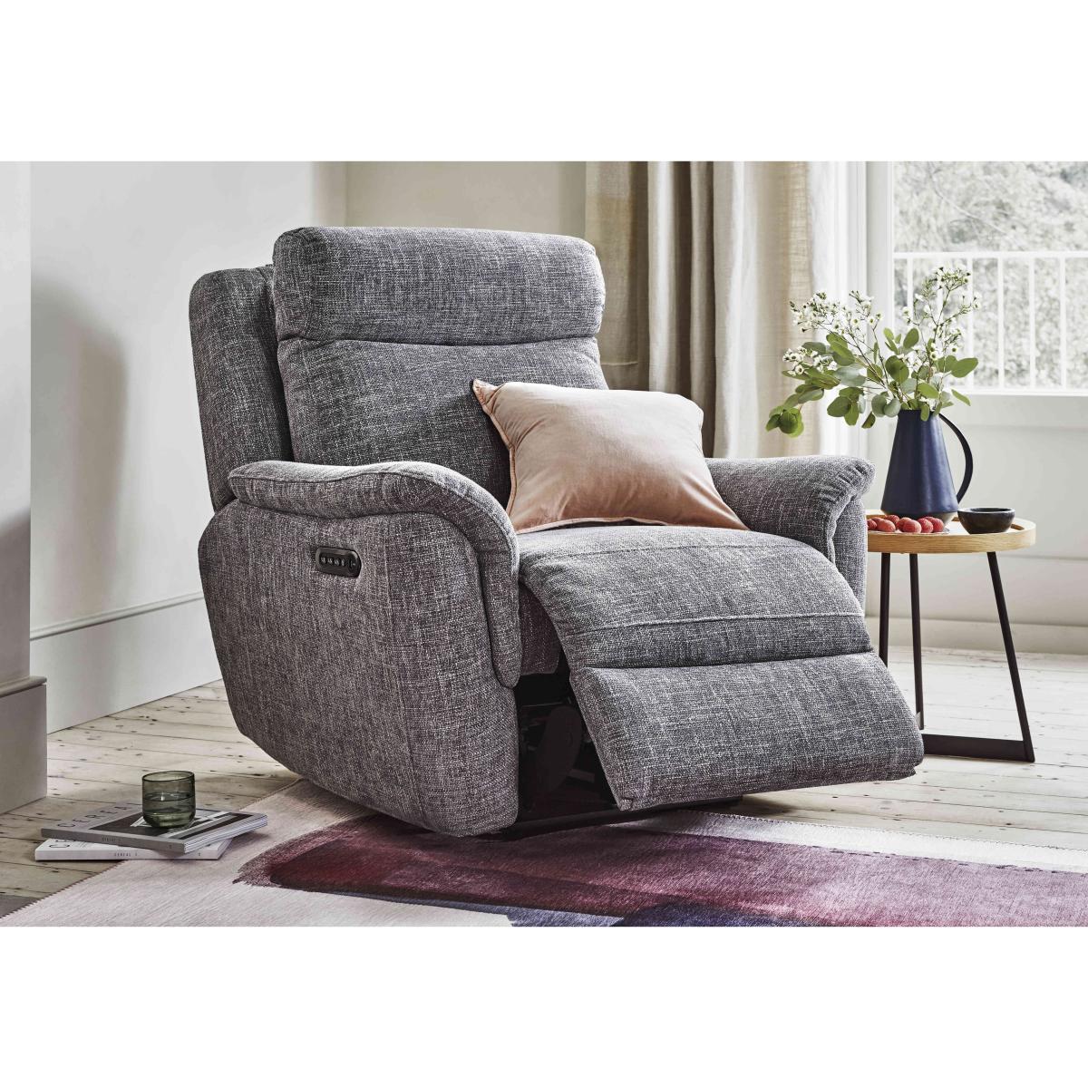 Orlando Fabric Power Recliner Chair with Power Headrests and Lumbar Support - Anivia Green – image 2