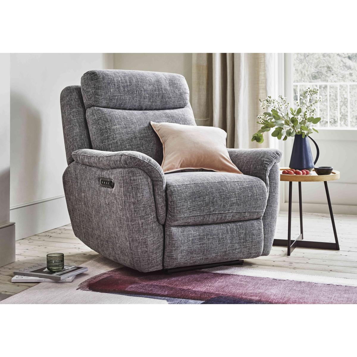 Orlando Fabric Power Recliner Chair with Power Headrests and Lumbar Support - Anivia Green – image 3